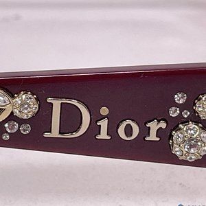 Christian Dior CD3156 Burgundy Crystal Floral Eyeglasses.